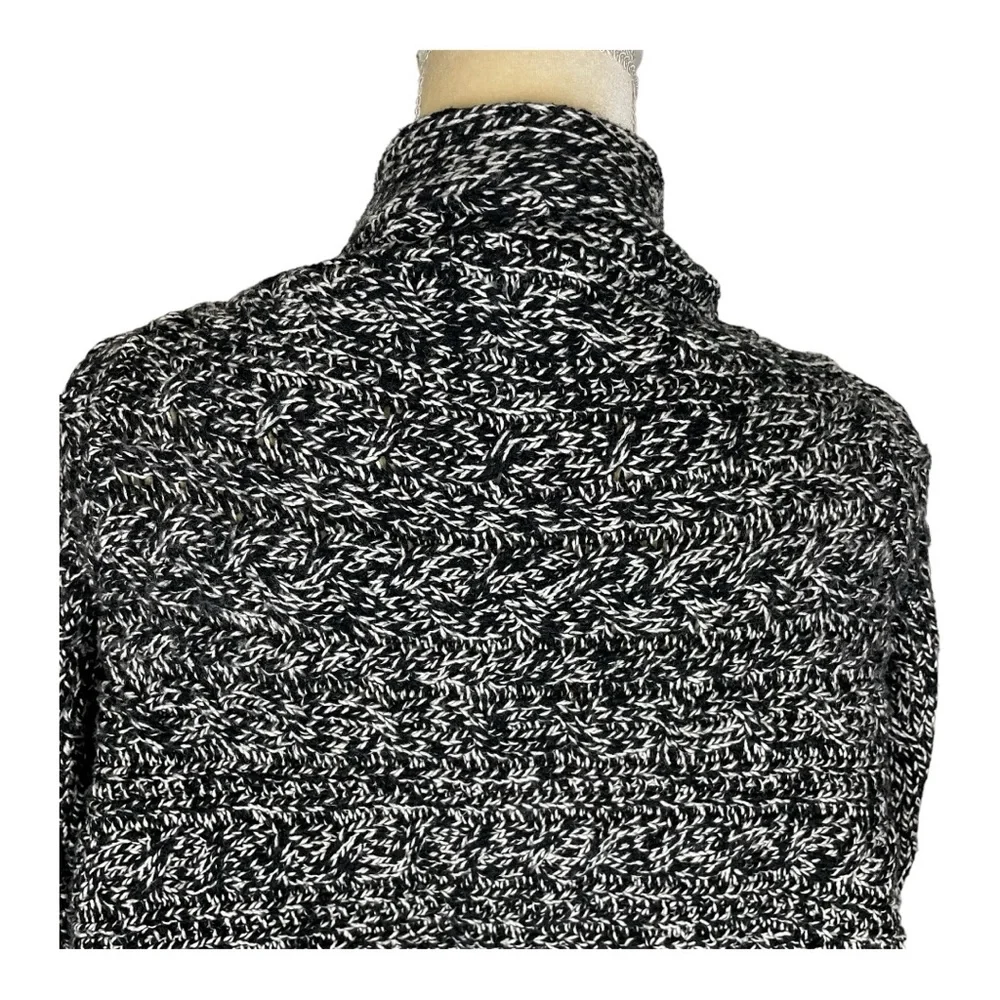 Ralph Lauren Black White Marled Waterfall Cardigan Girls‎ Size M (8-10)